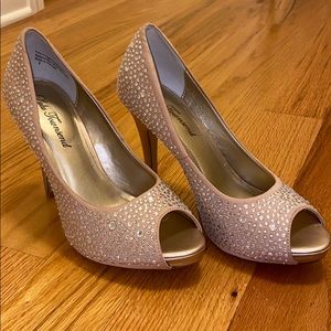 Lulu Townsend Rhinestone Peep-Toe Heels